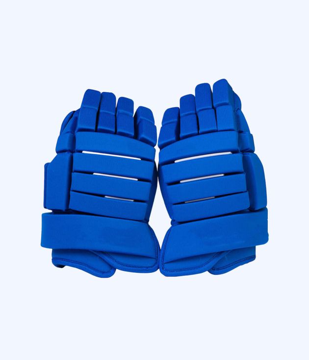 Blue hockey gloves set